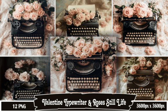 Download Valentine Typewriter &amp; Roses Still Life - Roses Collection