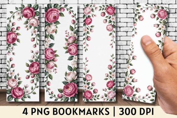 Download Pink Roses Floral Border Frame Bookmark - Roses Collection